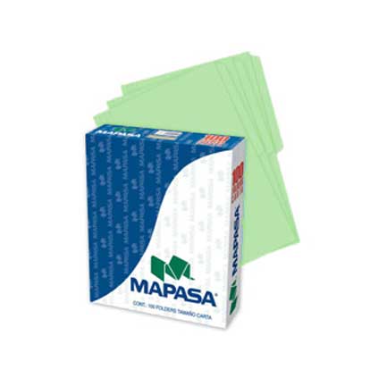 FOLDERS MAPASA GREEN LETTER 100/PK