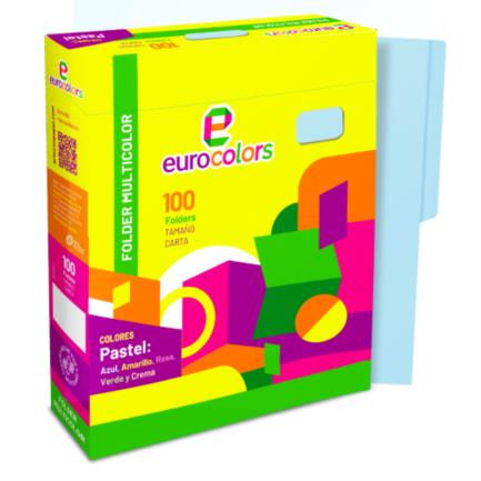 Mapasa File Folder, Multicolor, Pastel Blue, 100-Sheet Pack