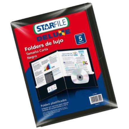 Mapasa Deluxe Letter-Size Folder 24x30 Black Pk/5