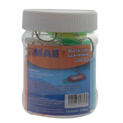 Mae Tub with 24 Assorted Color Keychains