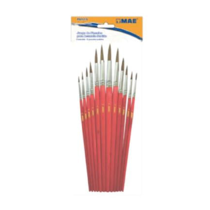 Mae Assorted Pony Hair Watercolor Brush Bag with 12 Pieces