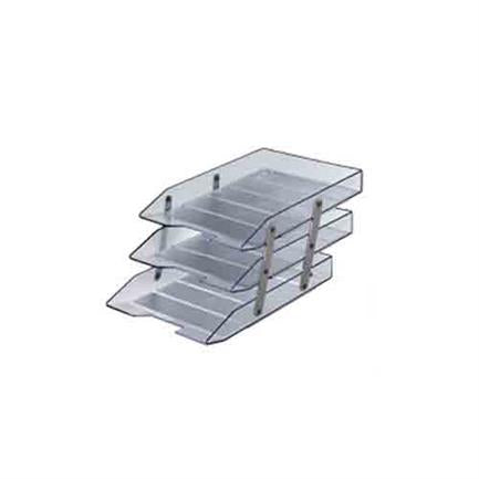 ACRIMET Articulated Legal Size Tray, 3 Tiers, Smoke