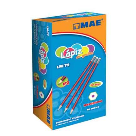 MAE HB #2 HEXAGONAL GRAPHITE PENCIL BOX WITH 72 PIECES
