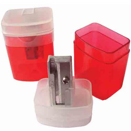 MAE Metallic Pencil Sharpener with Container, 24-count box