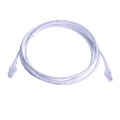 Patch Cord MC6 Modular Cat6 UTP, CM/LS0H, 3.05 Metros (10 Pies), Color Blanco, Versión Bulk (Sin Empaque Individual)