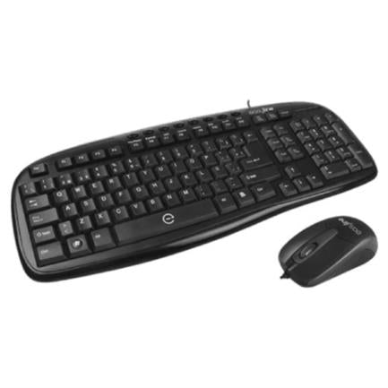 Teclado y Mouse Easy Line Alámbrico Balance USB Color Negro
