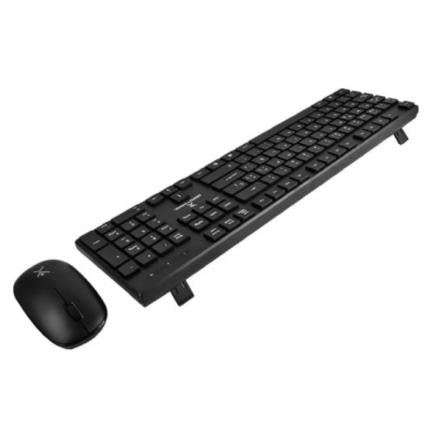 Kit de Teclado y Mouse Perfect Choice Dust Inalámbrico USB Silencioso y Antiderrames Color Negro
