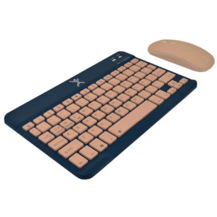 KIT TECLADO Y MOUSE PERFECT CHOICE COMPACTO BLUETOOTH 2 EN 1 GENOVA - AZUL