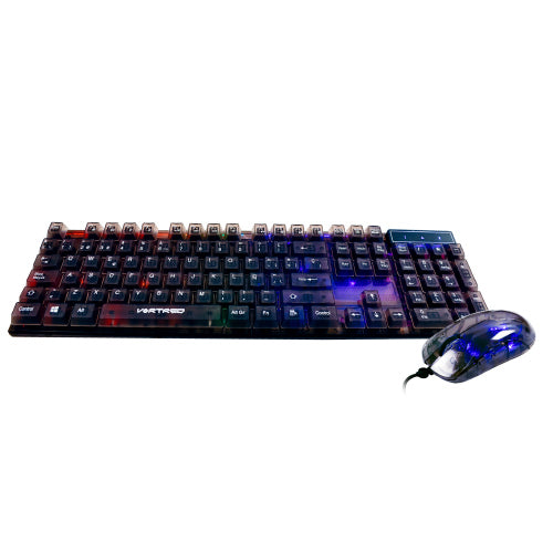 Kit Gamer Perfect Choice Teclado Transparente + Mouse Helumo Alámbrico Ergonómico y Resistente