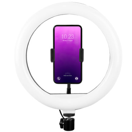 PERFECT CHOICE 10-INCH RING LIGHT FOR STREAMING WITH EXPANDABLE BASE AND TRIPOD