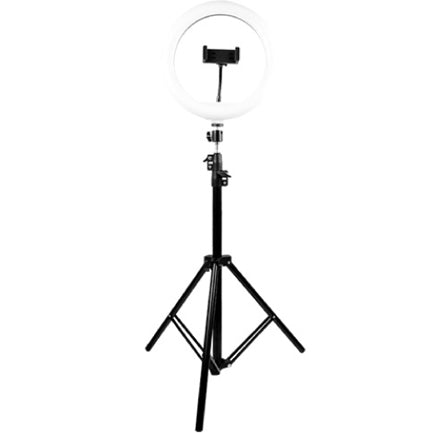 PERFECT CHOICE 10-INCH RING LIGHT FOR STREAMING WITH EXPANDABLE BASE AND TRIPOD