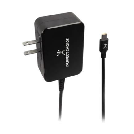 Perfect Choice 65W Type C Power Adapter for Laptops and Mobile Devices, Black