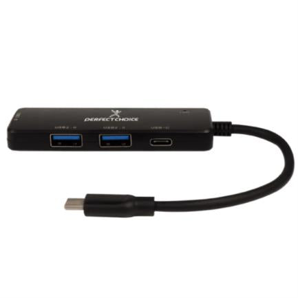 Perfect Choice Type C Hub for Laptops and Mobile Devices Black