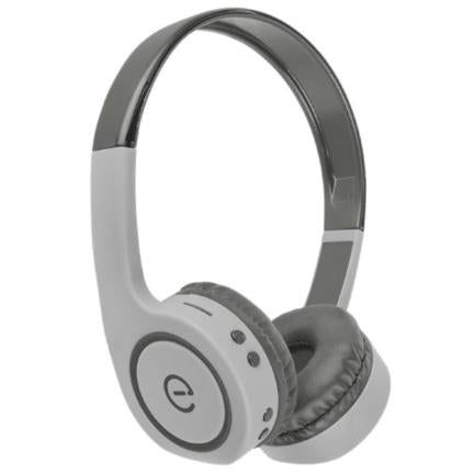 Perfect Choice Easy Line On-Ear Bluetooth Headphones FM Radio MicroSD Card Reader Gray