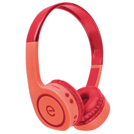 Perfect Choice Easy Line On-Ear Bluetooth Headphones FM Radio MicroSD Card Reader Coral