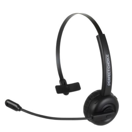 Perfect Choice Wireless Bluetooth Mono Headset with Noise Cancellation, Black