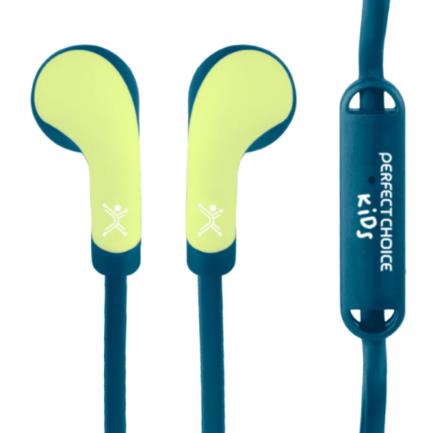 Perfect Choice In-Ear Wired Headphones 3.5mm with Case Bubble Gum Blue-Yellow