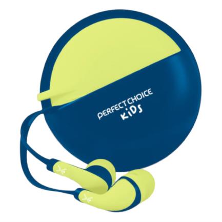 Perfect Choice In-Ear Wired Headphones 3.5mm with Case Bubble Gum Blue-Yellow