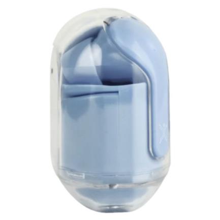 Perfect Choice TWS Wireless Earbuds ClearBeat Transparent Case with Charging Indicator Blue