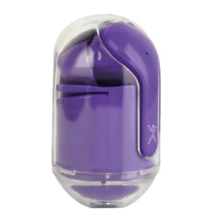 Perfect Choice TWS Wireless Earbuds ClearBeat Transparent Case with Charging Indicator Purple