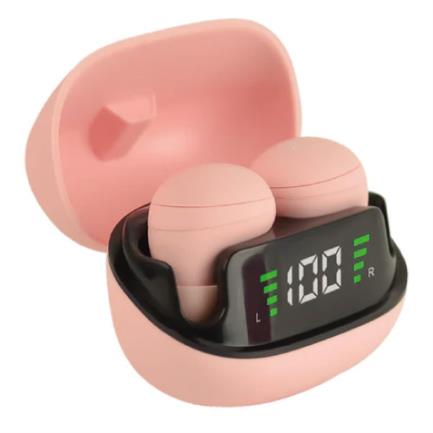 Perfect Choice TWS Mini Tiny Beats Wireless Earbuds with Charging Indicator Pink