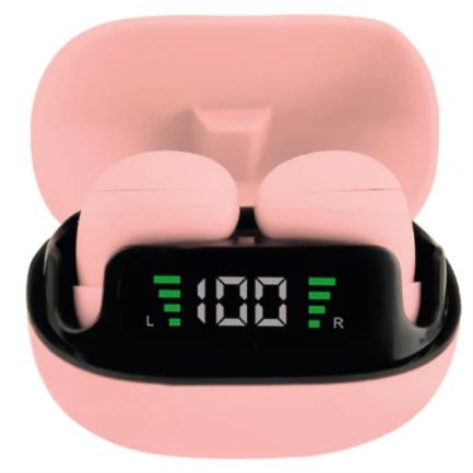 Perfect Choice TWS Mini Tiny Beats Wireless Earbuds with Charging Indicator Pink