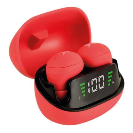 Perfect Choice TWS Mini Tiny Beats Wireless Earbuds with Charging Indicator, Red