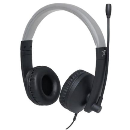 Perfect Choice Professional USB Headphones with Microphone 1.8m Cable Black with Grey