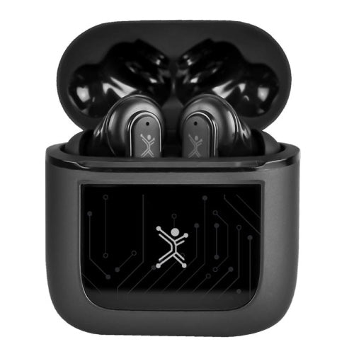Perfect Choice TWS ANC+ ENC Wireless 10m Earbuds with LED Touch Screen, Black