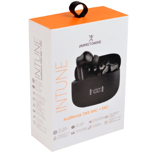 PERFECT CHOICE TWS ANC+ENC INTUNE BLACK EARBUDS