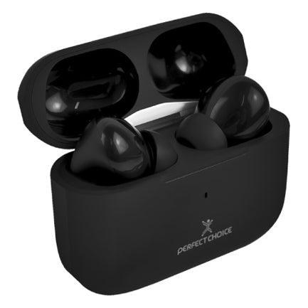 PERFECT CHOICE TWS ENC WIRELESS CHARGING HEADPHONES NESH - BLACK