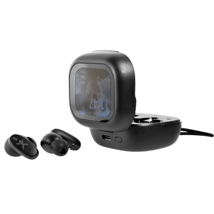Perfect Choice TWS Wireless Earbuds with AI, Touch Screen, Black.
