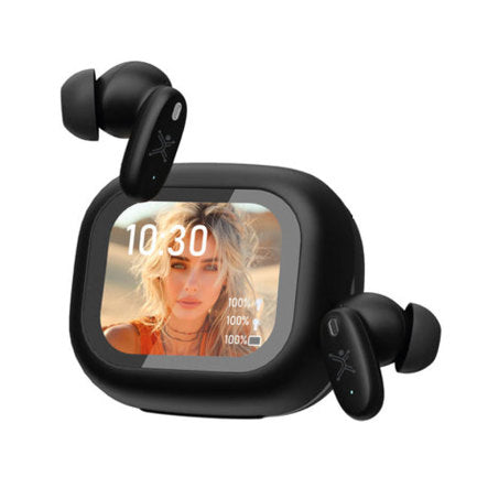 Perfect Choice TWS Wireless Earbuds with AI, Touch Screen, Black.