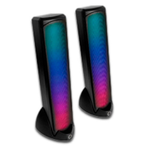 Perfect Choice RGB Bluetooth 3.5mm Stereo 2.0 Black Gaming Speakers