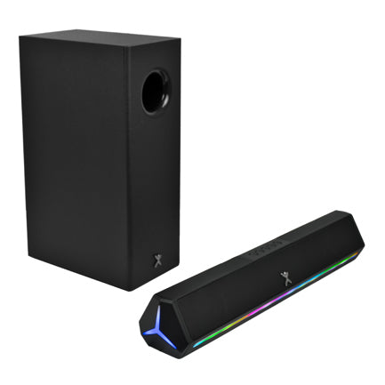 Perfect Choice Emphoria 2.1 RGB Lighting Soundbar with 70W Subwoofer, Black