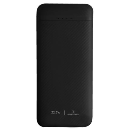 PERFECT CHOICE 22.5W Fast Charging Power Bank with Type-C Bolt Cable Black