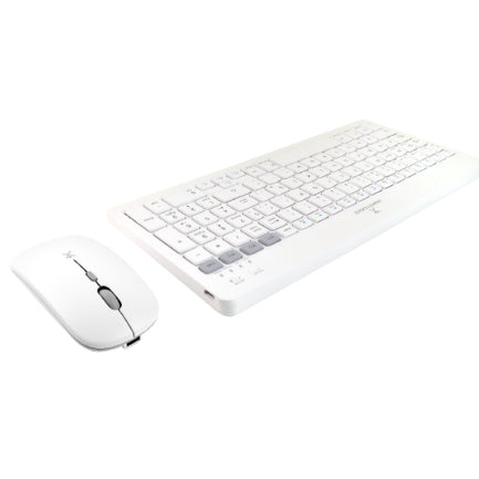 Kit Perfect Choice Teclado+Ratón 2.4Ghz+Bluetooth Recargable USB-C/USB-A Zebrary Blanco