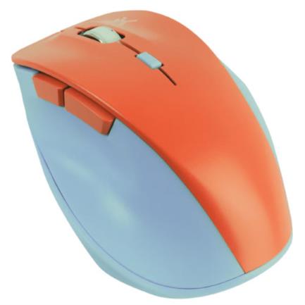 Mouse Inalámbrico Perfect Choice Thumb Ergonómico Clic Silencioso Ajustable 800-1600dpi Color Azul-Coral