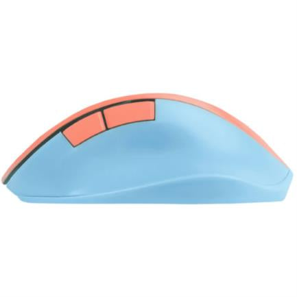 Mouse Inalámbrico Perfect Choice Thumb Ergonómico Clic Silencioso Ajustable 800-1600dpi Color Azul-Coral