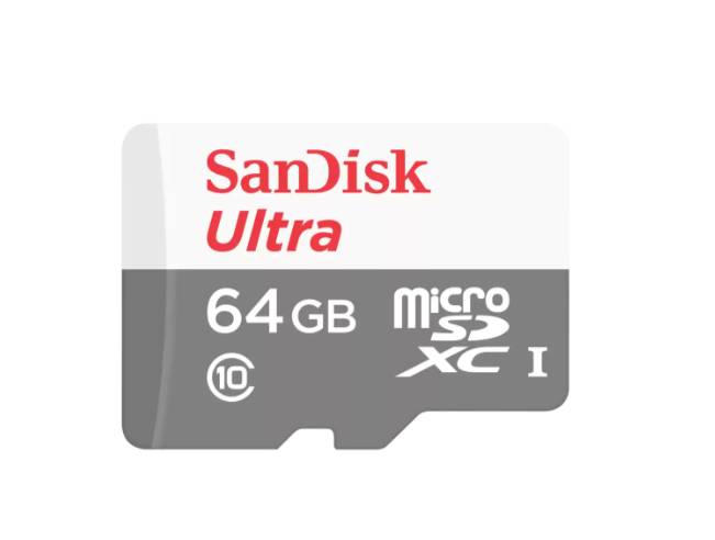 Memoria Micro SD SanDisk Ultra 64GB Micro SDXC UHS-I Clase 10 C/Adaptador Color Gris Blanco SDSQUNR-064G-GN3MA