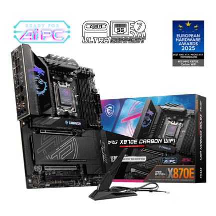 Tarjeta Madre MSI MPG X870E CARBON WIFI ATX Socket AM5 AMD X870E 256GB DDR5 HDMI/DP para AMD
