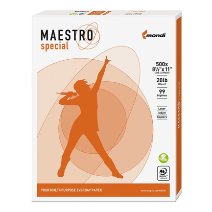 Maestro Special Cut Paper Letter 95% Whiteness 75gsm Box with 5000 Sheets