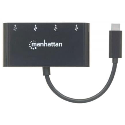Manhattan USB-C 3.2 Gen1 4-Port USB-A Hub Black