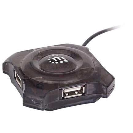 Mini USB 4-Port Black Economic Manhattan Hub