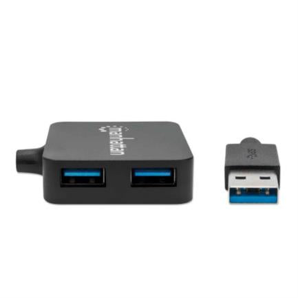 Mini Manhattan USB 3.0 High-Speed 4-Port Hub Black