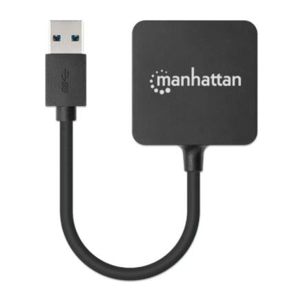 Mini Manhattan USB 3.0 High-Speed 4-Port Hub Black