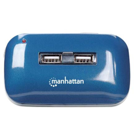 Manhattan USB 2.0 High-Speed Dual Power 7-Port Hub, Blue