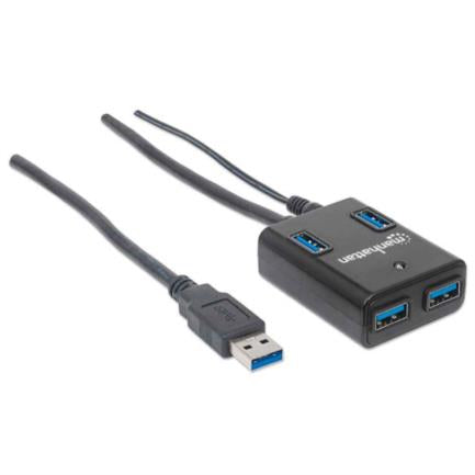 Manhattan USB 3.0 SuperSpeed 4-Port Hub Black