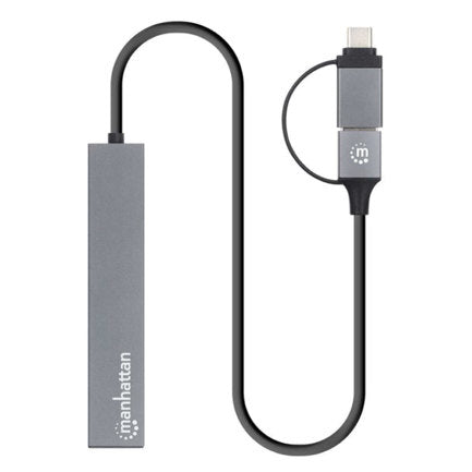 Manhattan 4-Port USB-A 3.2 Gen 1 Hub with USB-A to USB-C Adapter
