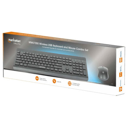 Manhattan 2.4G Black Wireless Optical Keyboard and Mouse Combo